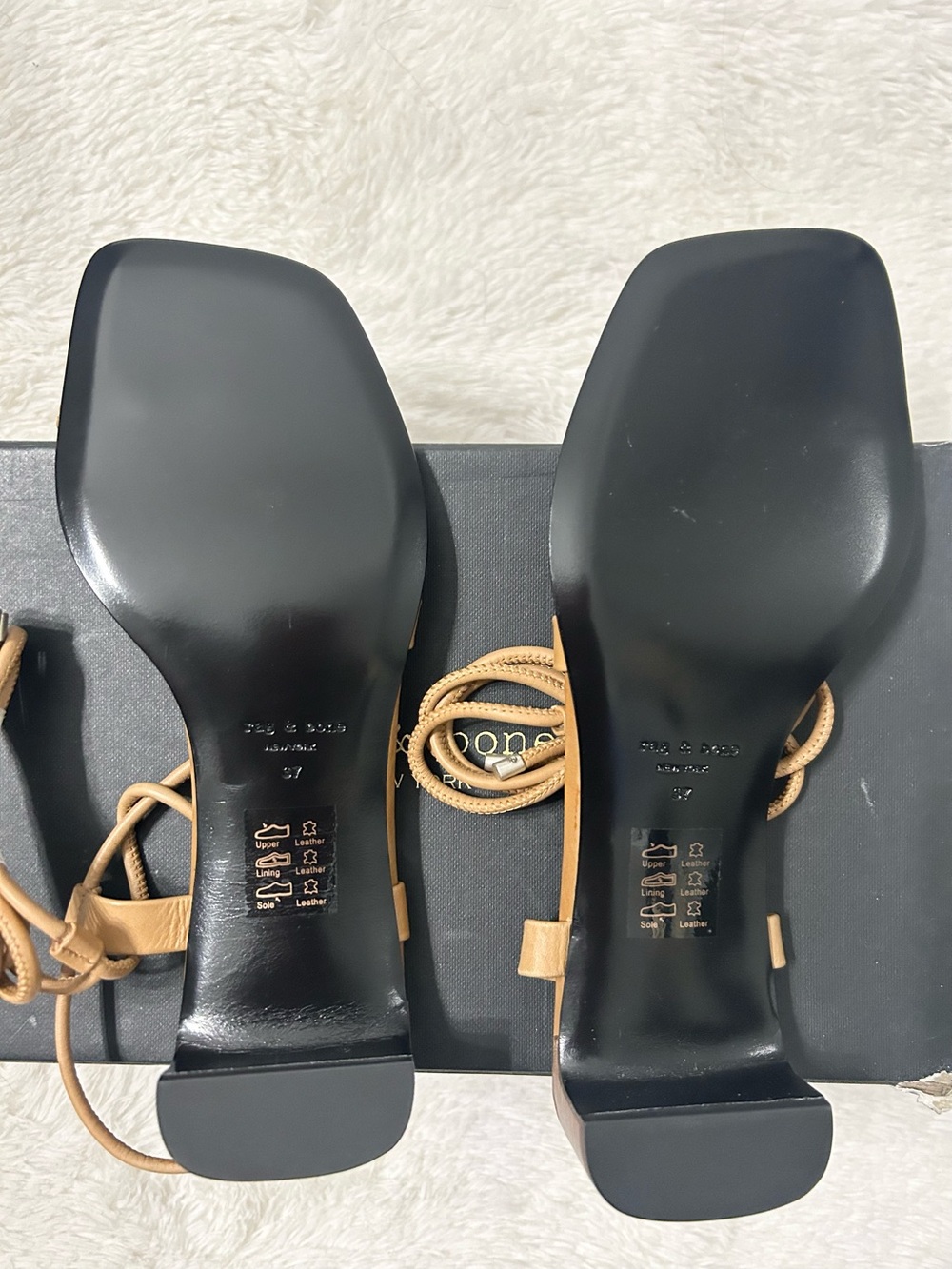 Rag & Bone Cindy Tie Strappy Square-Toe Lace-Up Sandals - Picture 10 of 11